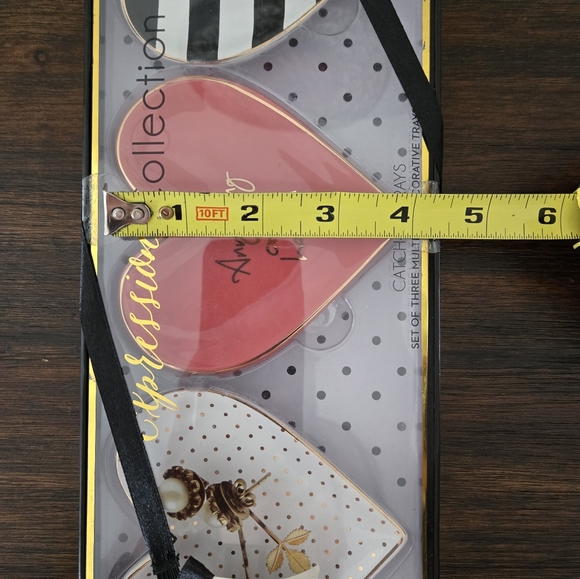 NWOT Expressions Collection Ceramic Heart Shaped Catch All Trinket Dishes - Picture 9 of 9